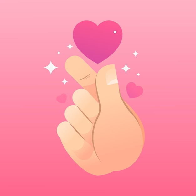 Gradient finger heart illustration