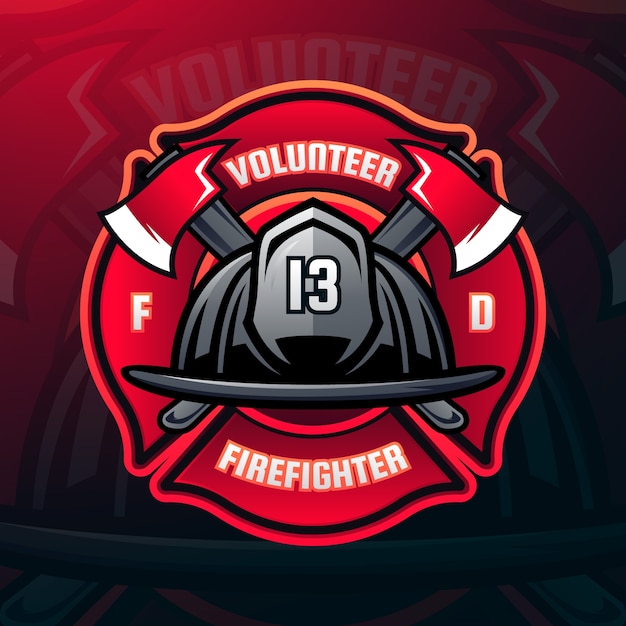 Gradient firefighter logo template