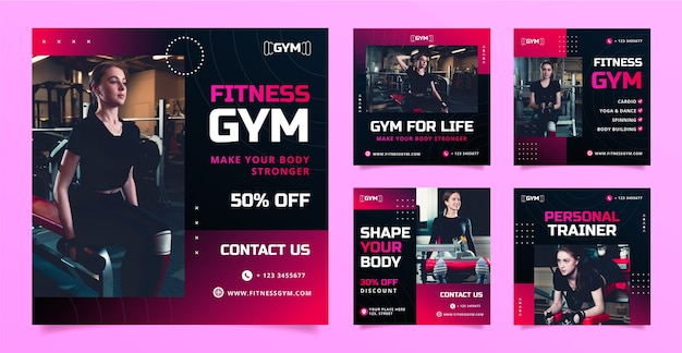 Gradient fitness gym instagram posts