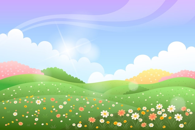 Gradient flower field background