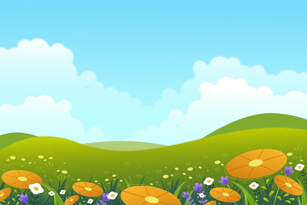 Gradient flower field background