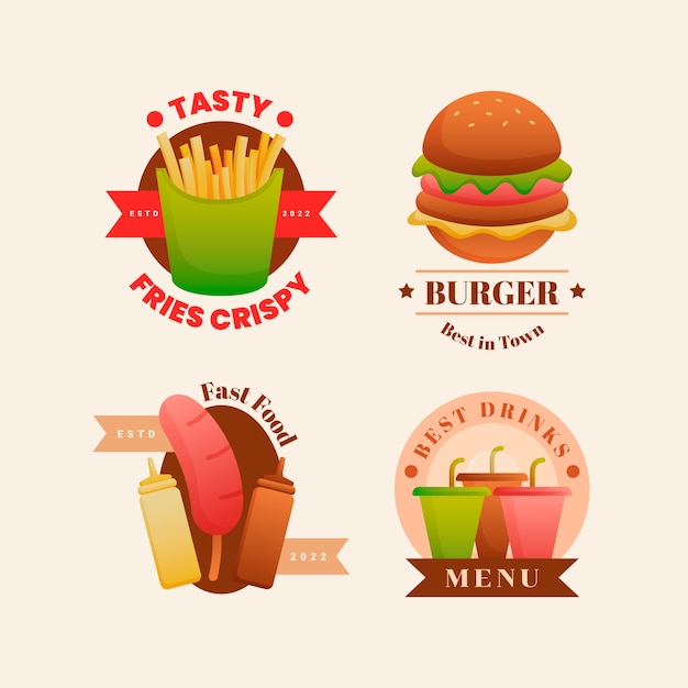 Gradient food badges set