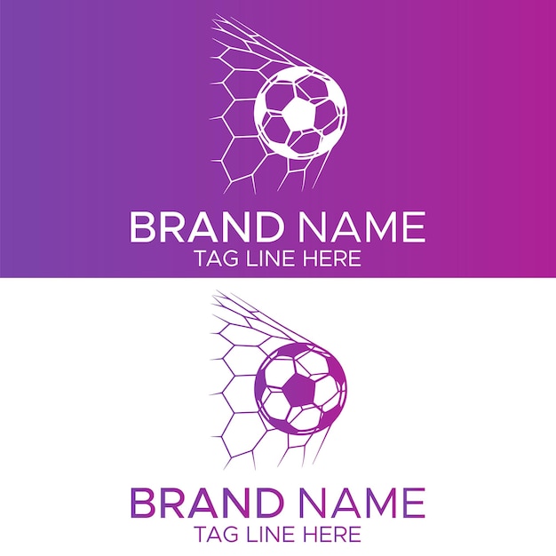 Vector gradient football academy logo design template