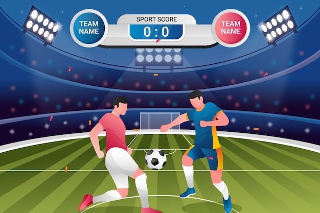 Vector gradient football tournament illustration