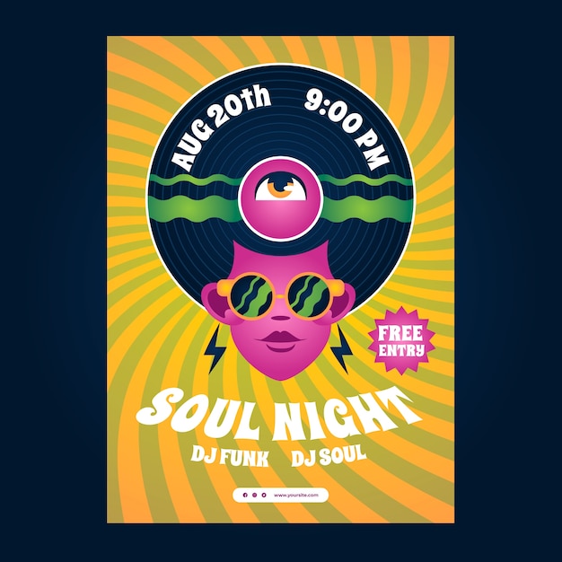 Gradient funk and soul music poster