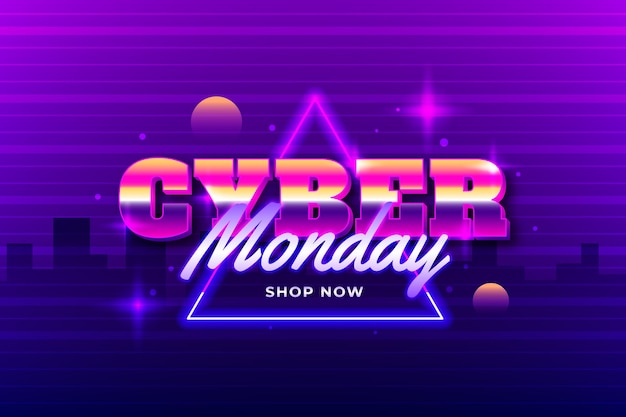 Gradient futuristic cyber monday background