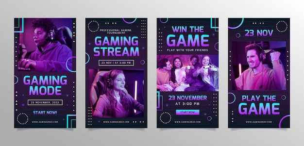 Gradient gaming streaming instagram stories