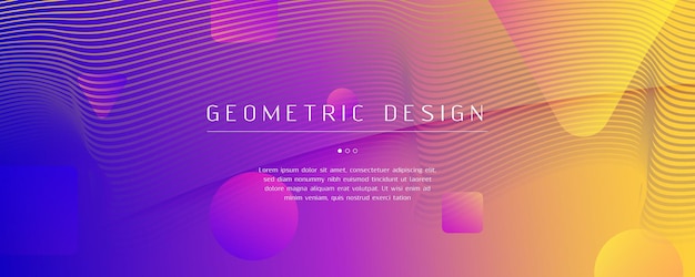 Gradient geometric poster dynamic lines and abstract shapes