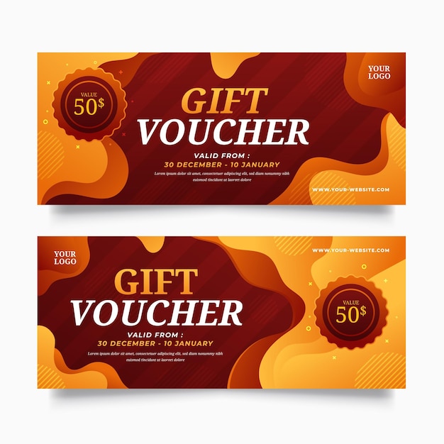 Gradient gift voucher banners