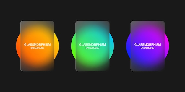 gradient glassmorphism background with Blurred colorful circle and transparent glass frame