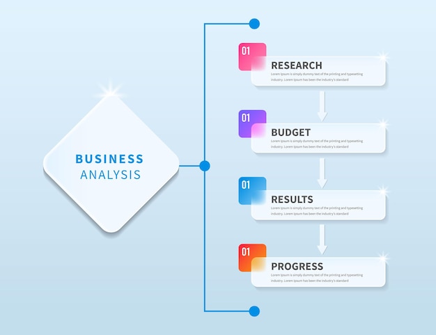 Gradient glassmorphism Business Infographic template