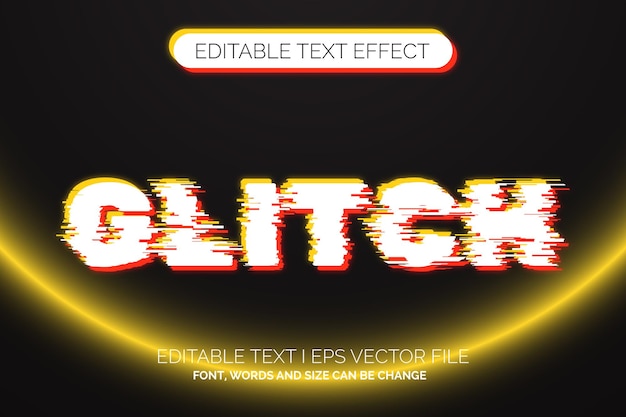 gradient glitch style red and yellow color text effect