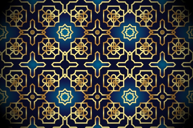 Gradient golden arabic pattern