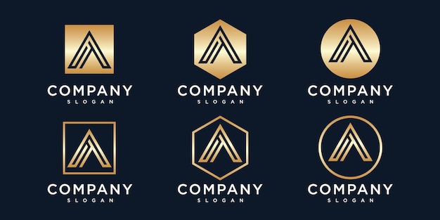 gradient golden letteR a logo collection