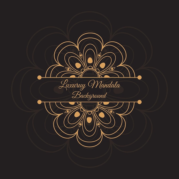 Vector gradient golden mandala design