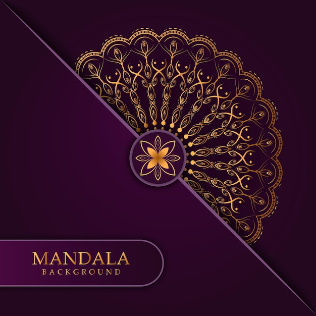 Gradient golden mandala template