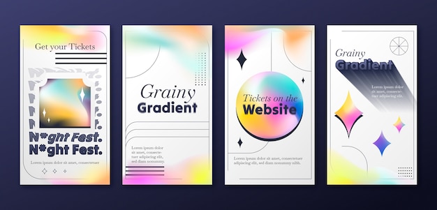 Gradient grainy instagram stories collection