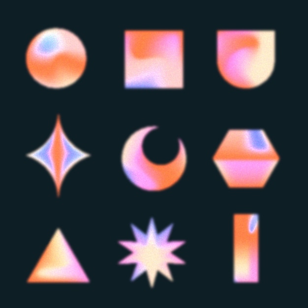 Gradient grainy shapes collection