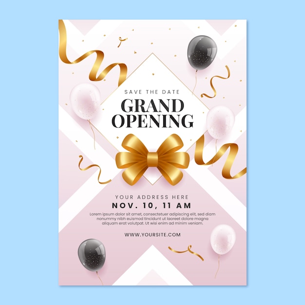 Vector gradient grand opening poster design template