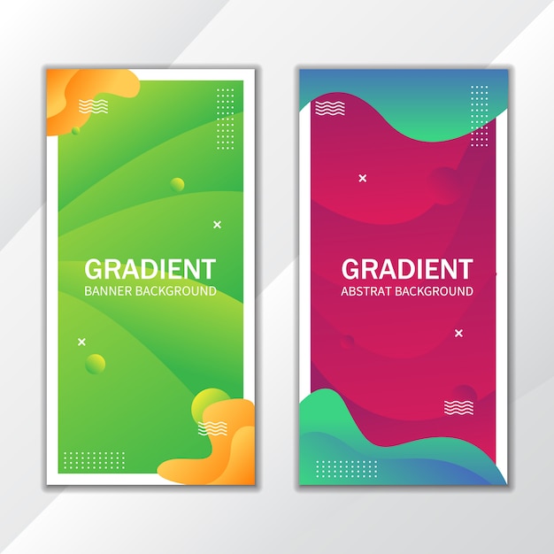 GRADIENT GREEN AND PINK ABSTRACT BANNER