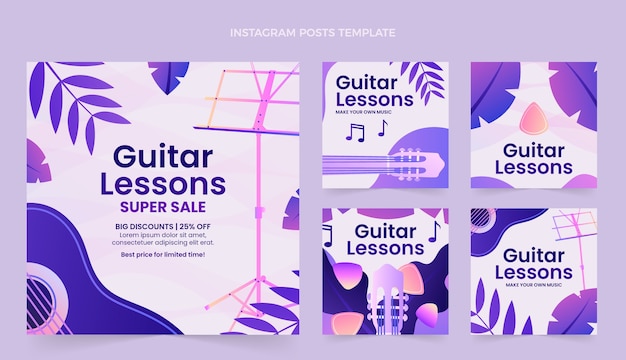 Gradient guitar lessons instagram post