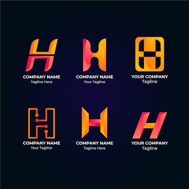 Gradient h logo design template