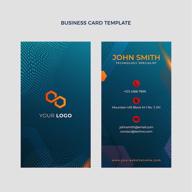 Gradient halftone technology business card