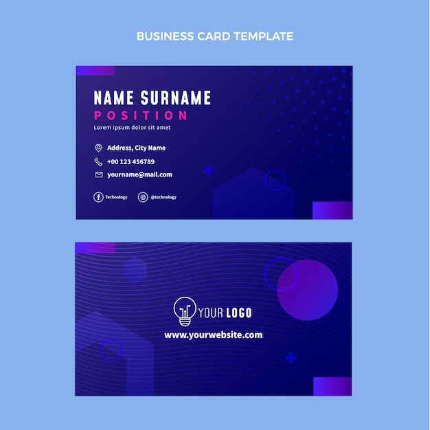 Gradient halftone technology horizontal business card