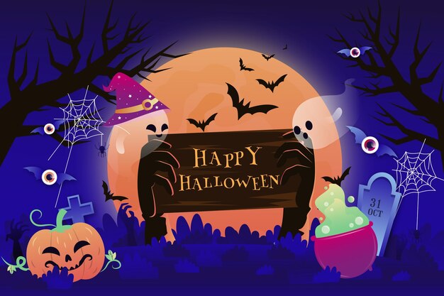 Vector gradient halloween background