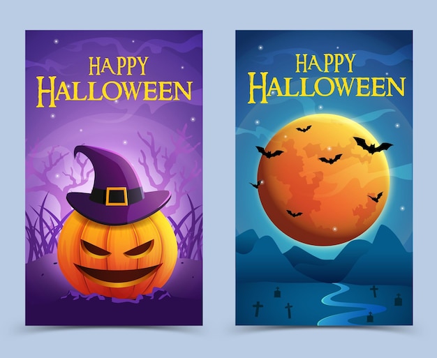 Gradient Halloween Banner Collection