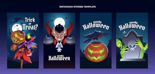 Gradient halloween instagram stories collection