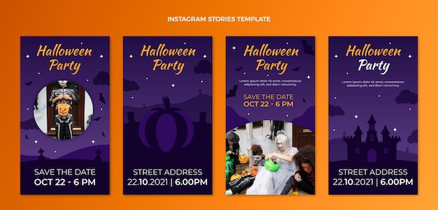 Gradient halloween instagram stories collection