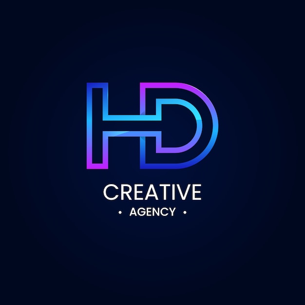 Gradient hd monogram logo design template