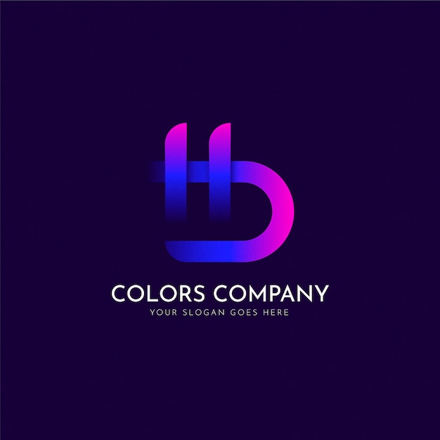 Gradient hd  monogram logo template