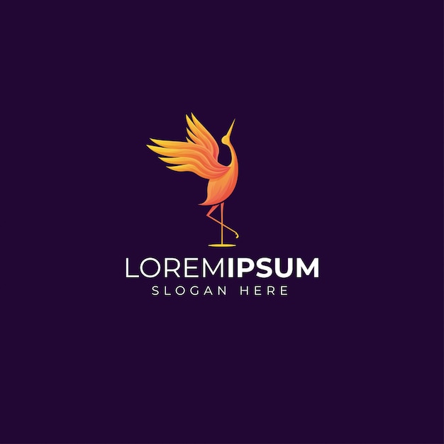 Gradient heron logo template