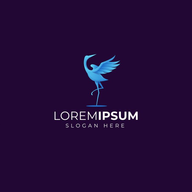 Vector gradient heron logo template