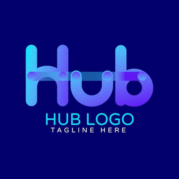 Vector gradient hub logo design