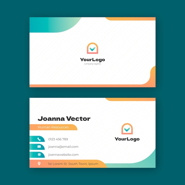 Gradient human resources horizontal business card