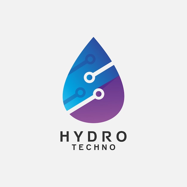 Gradient hydro technology logo design