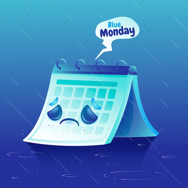 Gradient illustration for blue monday