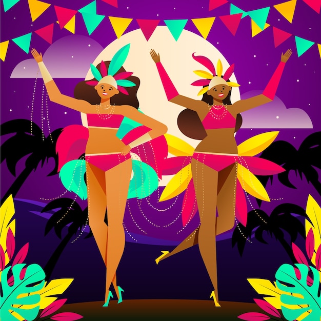 Gradient illustration for brazilian carnival celebration