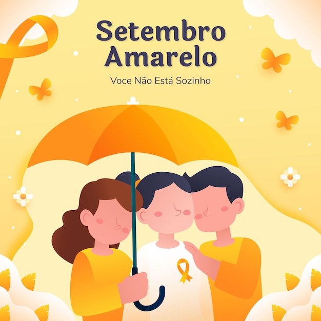 Gradient illustration for brazilian suicide prevention month awareness