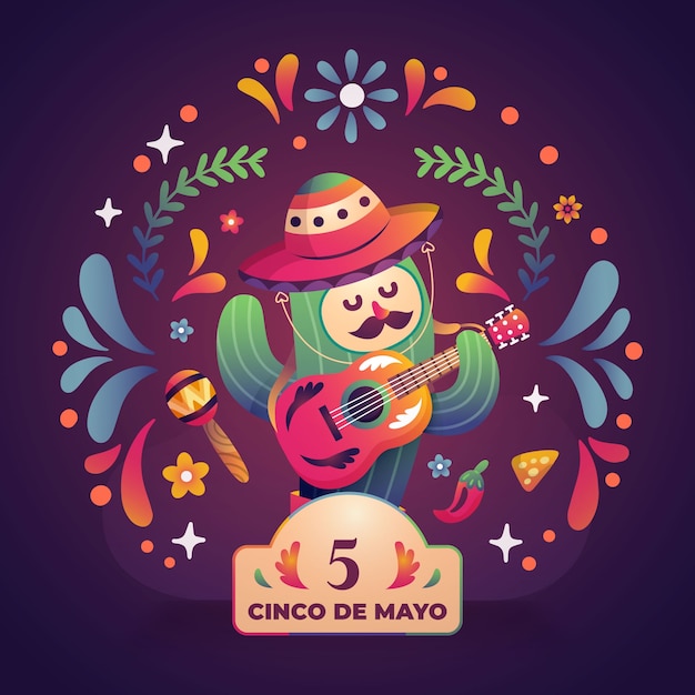 Gradient illustration for cinco de mayo celebration