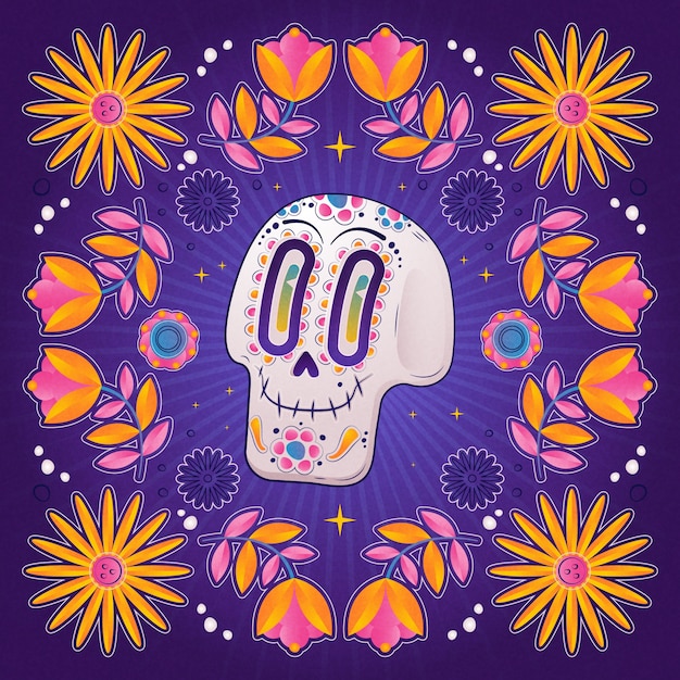 Gradient illustration for dia de muertos celebration