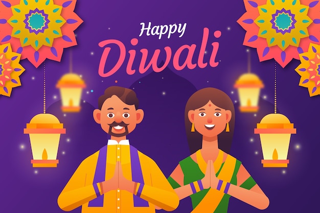 Gradient illustration for diwali festival