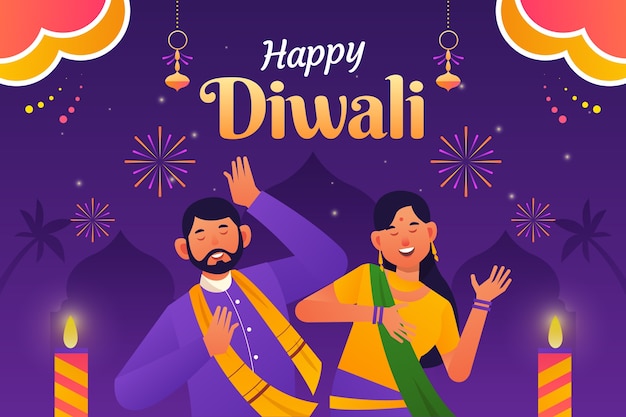 Gradient illustration for diwali festival