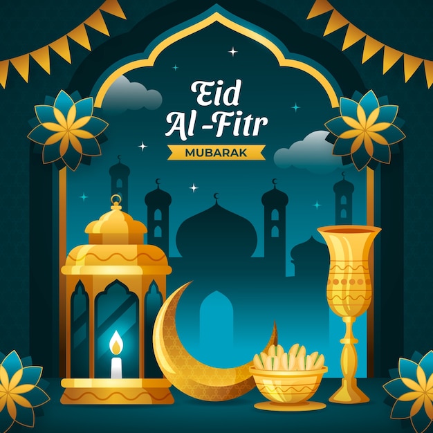 Gradient illustration for eid al-fitr celebration