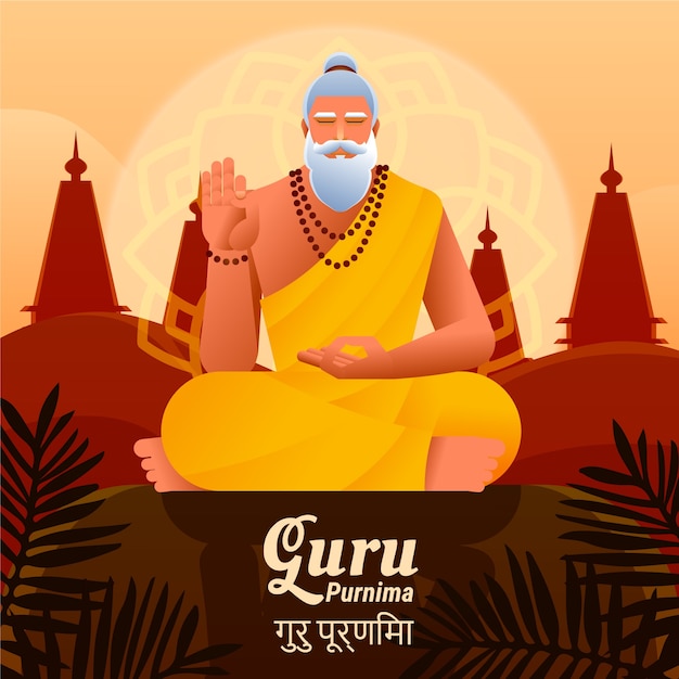 Gradient illustration for guru purnima celebration