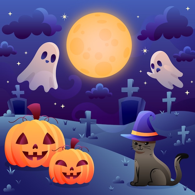 Gradient illustration for halloween celebration