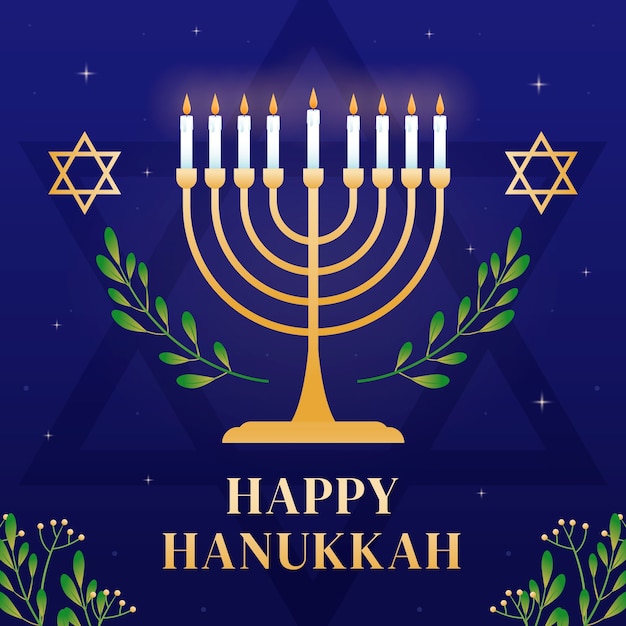 Gradient illustration for hanukkah celebration